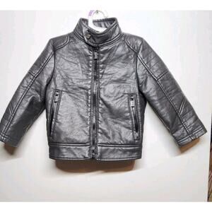 Urban Republic Toddler Boys Faux Leather Moto Jacket Black Size 3T NEW W/O Tags